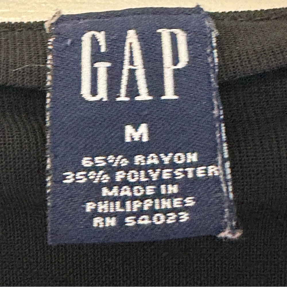 Gap Black Dress with Ruffled V-Neck Collar - Picture 3 of 3